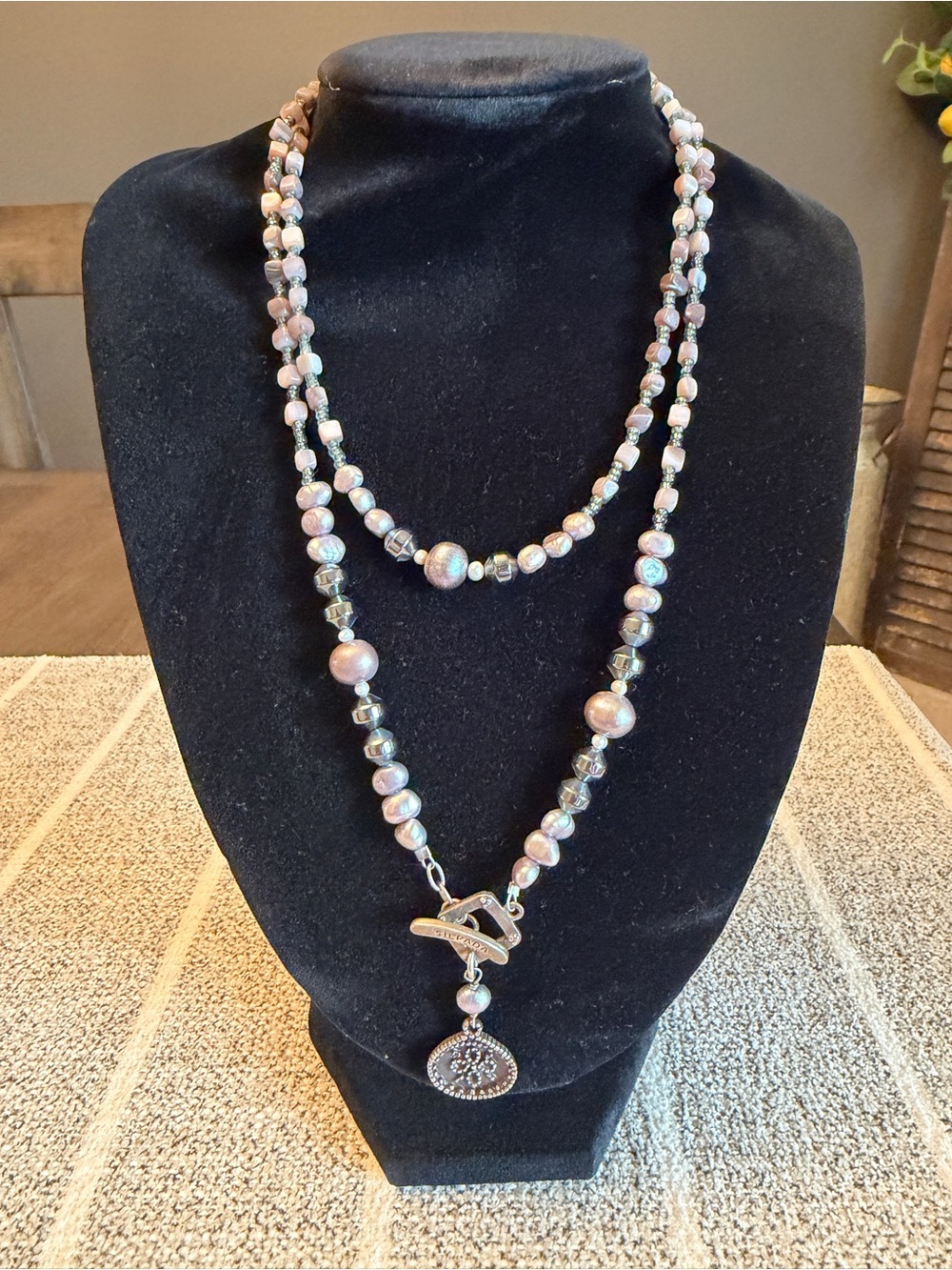 Silpada N1784 Sterling Silver Pearl Hematite Shell Necklace 34β Retired